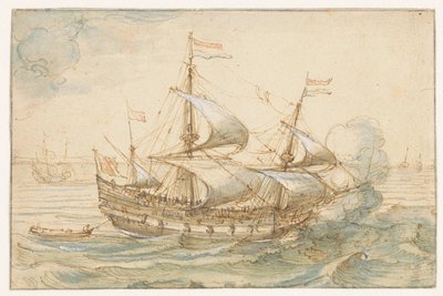 Warship at Sea by Hendrick Cornelisz. Vroom