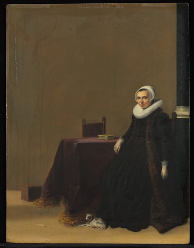 Portrait of a Woman with a Dog by Hendrik Gerritsz. Pot
