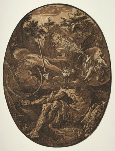 Demogorgon in the Cave of Eternity by Hendrik Goltzius