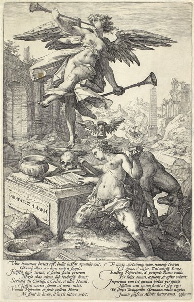 Fame and History, from Roman Heroes, 1586 by Hendrik Goltzius