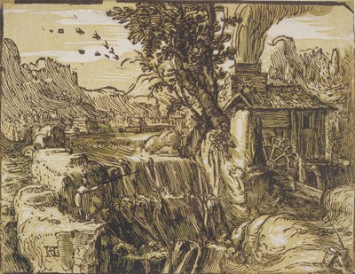 Landscape with a Waterfall by Hendrik Goltzius
