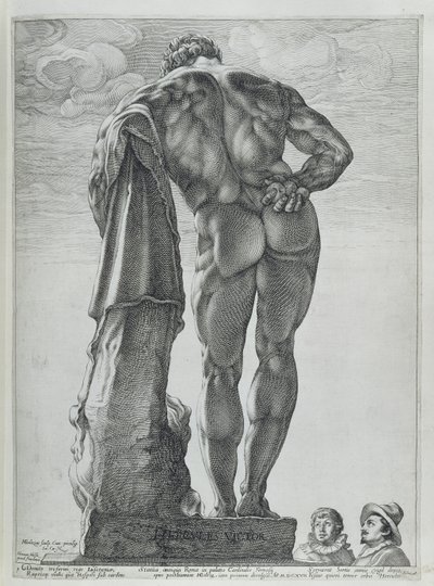 Rear View of the Farnese Hercules by Hendrik Goltzius