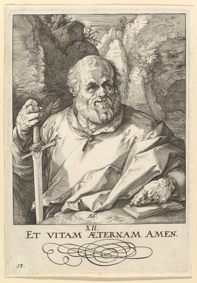 St. Matthias, from Christ, the Apostles and St. Paul with the Creed by Hendrik Goltzius