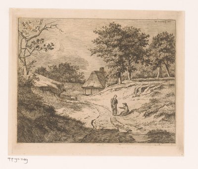 Landscape with Person Showing Another the Way by Hendrik Jozef Franciscus van der Poorten