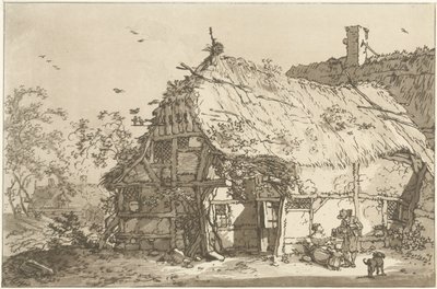 Farm with a Family in the Yard (series title: Twelve Designs Calculated for the Use of Those Who Are Learning to Draw Landscape) by Hendrik Meijer