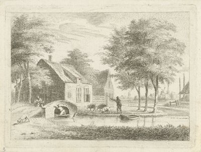 Landscape with a Stone Bridge by Hendrik Roosing