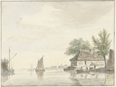 River Landscape with Sailing Boats by Hendrik Spilman