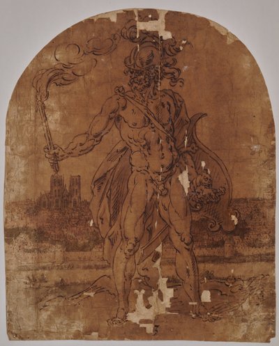 Mars standing outside the walls of Brussels by Hendrik de Clerck