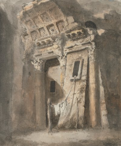 Ruined Archway with a Line of Washing, possibly in Rome by Heneage Finch fourth Earl of Aylesford