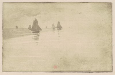 Boats in a Morning Fog by Henri-Charles Guérard