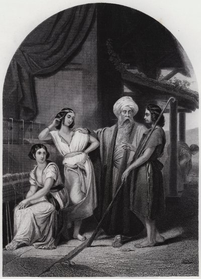 Jacob in the house of Laban by Henri Frederic (after) Schopin
