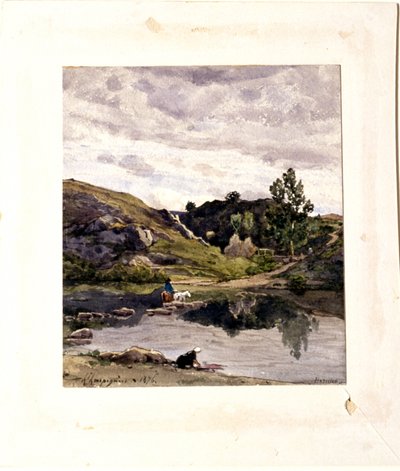 River Landscape by Henri-Joseph Harpignies