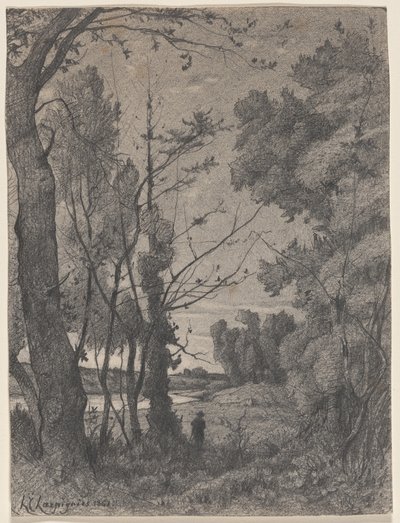 Wooded Landscape beside a River by Henri-Joseph Harpignies