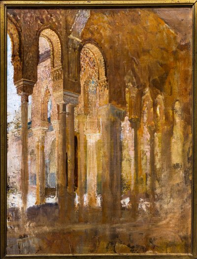 Colonnade of the Patio of the Lions of the Alhambra by Henri Alexandre Georges Regnault