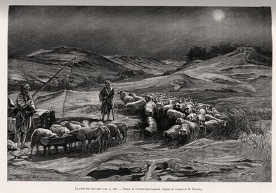 The Trailer Well. Engraving by Laurent Desrousseaux to illustrate the story 