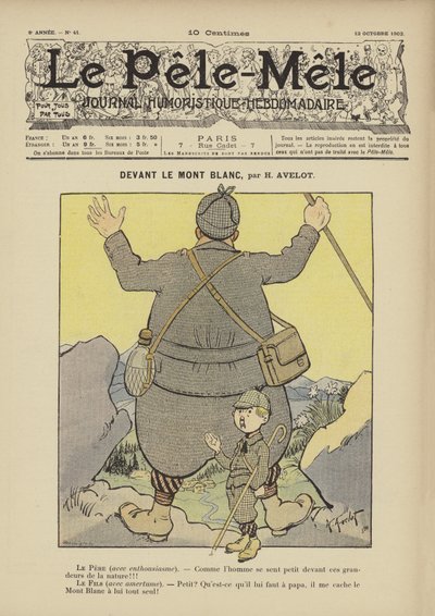 In front of Mont Blanc. Illustration for Le Pele-Mele, 1902 by Henri Avelot