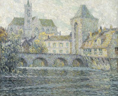 Moret Landscape, the Bridge by Henri Eugene Augustin Le Sidaner