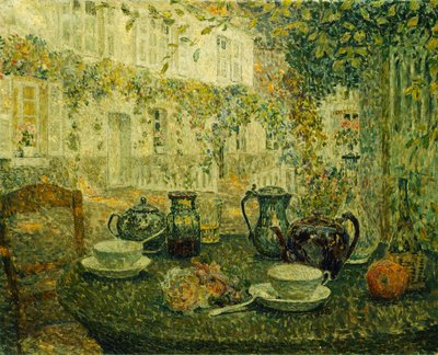 The Stone Table by Henri Eugene Augustin Le Sidaner