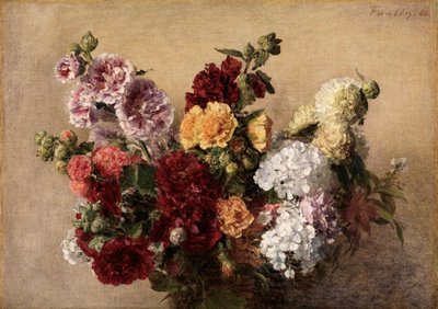 Bouquet of Mallows by Henri Fantin-Latour