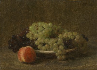 Still Life with Grapes and a Peach by Henri Fantin-Latour