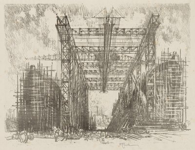 English War Work: The Gantry (A Merchant Shipyard) by Ignace Henri Jean Fantin Latour