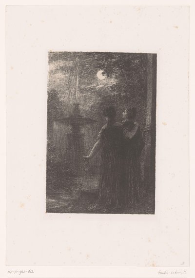 Hero and Ursula by a Fountain in the Moonlight (Life and Works of Hector Berlioz) by Ignace Henri Jean Fantin Latour