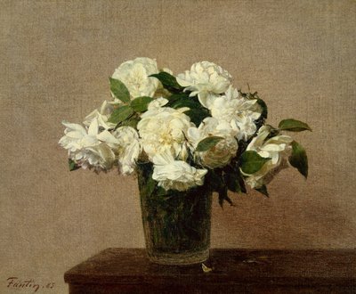 Still Life with White Roses by Ignace Henri Jean Fantin Latour