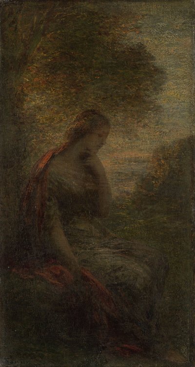 Young Woman under a Tree at Sunset, called 