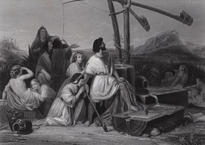 Moses in the land of Midian by Henri Frederic (after) Schopin