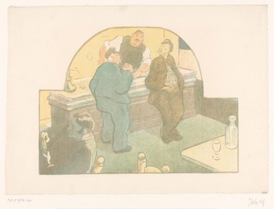 Four Men in a Bistro, Le Devoir, Representations of the Théâtre Libre (series title), Les Programmes du Théâtre Libre (series title) by Henri Gabriel Ibels