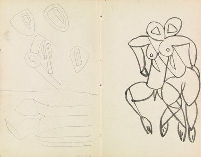 Five Abstract Sketches, and Studies for Male and Female Figures by Henri Gaudier Brzeska