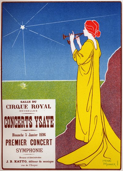 Ysaye Concerts in Bruxelles. Poster by H. Meunier by Henri Georges Jean Isidore Meunier