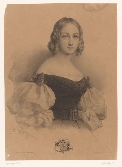 Young woman with name starting with letter P (Ladies for each letter of the alphabet) (Le Miroir des dames, ou nouvel alphabet français) by Henri Grevedon