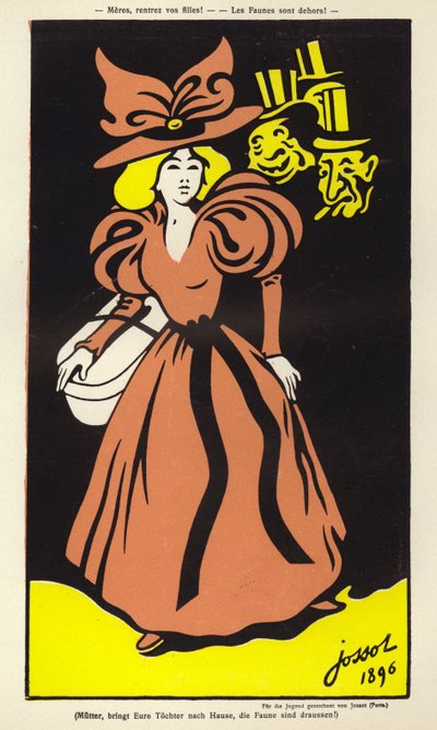 Mothers, Bring in Your Daughters! The Fauns Are Out! by Henri Gustave Jossot