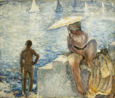 A Young Swimmer with a Parasol by Henri Lebasque