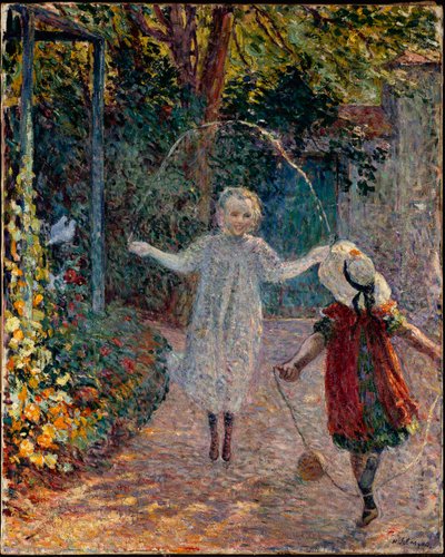 Children Jumping Rope in Garden by Henri Lebasque