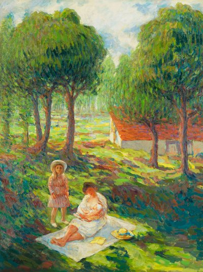 Mother and Child in a Landscape by Henri Lebasque