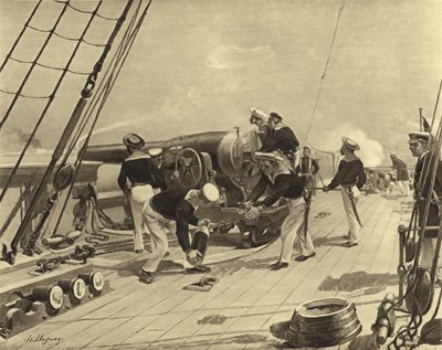 Bombardment of Alexandria, 1882 by Henri Louis Dupray