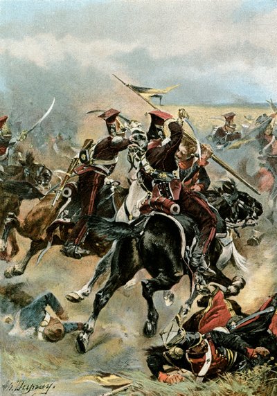 The Light Horse at Wagram by Henri Louis Dupray