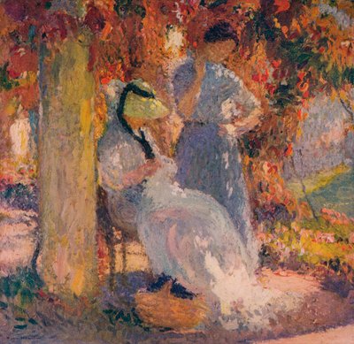 Sewing Scene under the Pergola at Marquayrol by Henri Martin