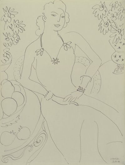 Drawing of a Seated Woman by Henri Matisse