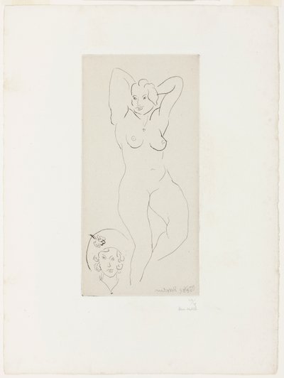 Female Nude with Arms Upraised and Head of a Woman by Henri Matisse