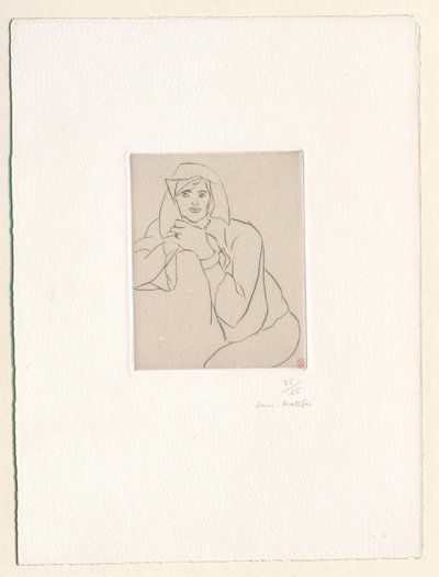 Young Woman, Her Hands Clasped on the Back of a Piece of Furniture by Henri Matisse