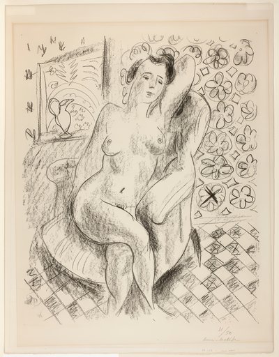 Nude in an Armchair, with a Mashrabiya Background by Henri Matisse