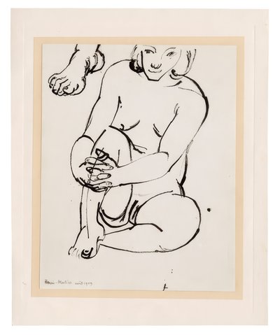 Seated Female Nude, Holding One Knee, with Sketch of a Foot by Henri Matisse