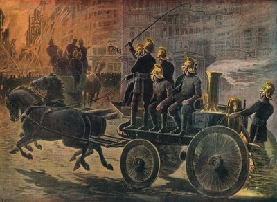 Firefighters at a Fire in London in 1897 by Henri Meyer