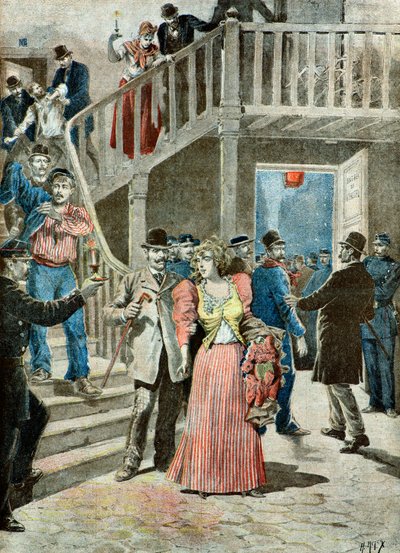 Police Raid on a Parisian Brothel by Henri Meyer