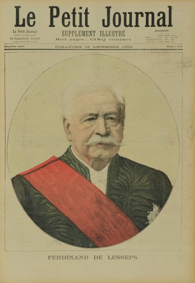 Portrait of Ferdinand Marie de Lesseps from Le Petit Journal by Henri Meyer