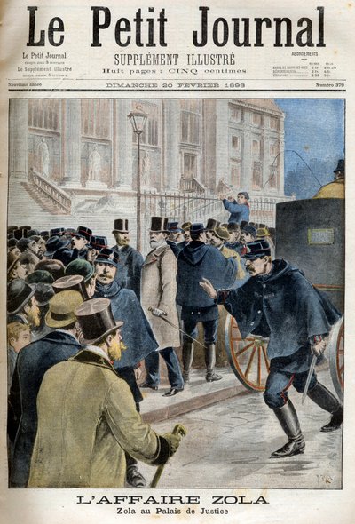 The Dreyfus - Zola Affair - Emile Zola, French Writer, Entering the Law Court by Henri Meyer