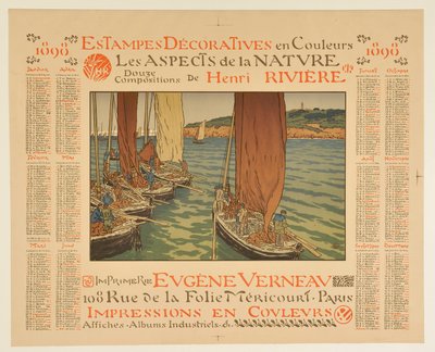 Calendar for 1898: Decorative Prints in Colors, The Aspects of Nature, Twelve Compositions by Henri Rivière by Henri Rivière